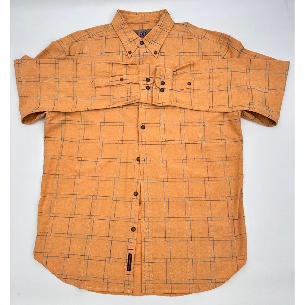 Territory Ahead Shirt Mens Size Large Yellow embroidered Casual Button Up south